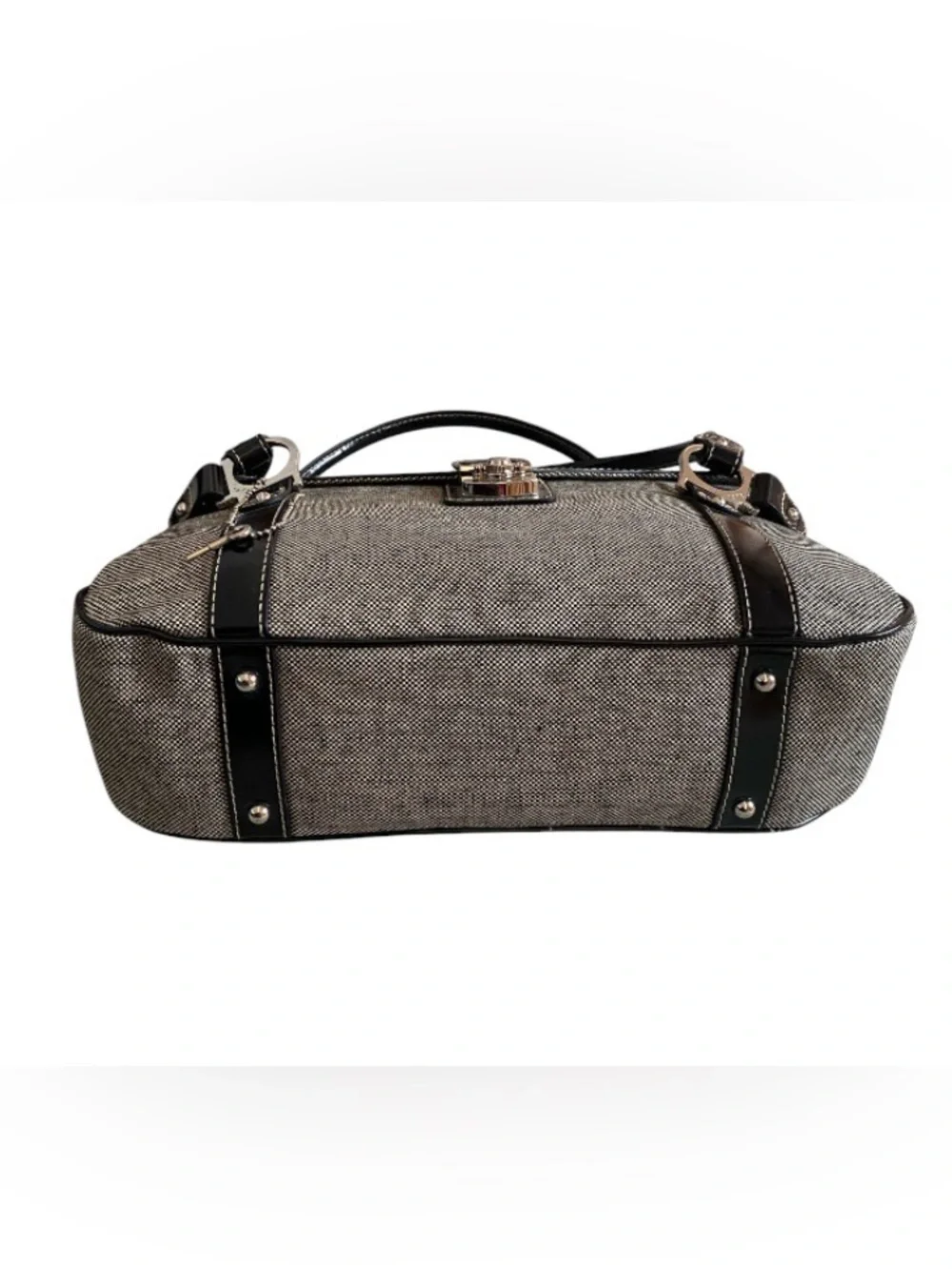 Rafē New York leather and canvas shoulder bag
